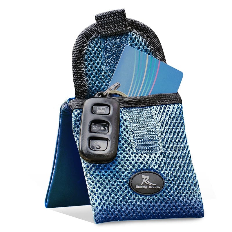 Running Buddy Fanny Pack Waist Pouch - Water-Resistant Gym Belt - Magnetic Closure Waist Belt - Bounce-Free Fit Fanny Pack for Men - 3.75 x 4 in, Mini Blue - Image 1